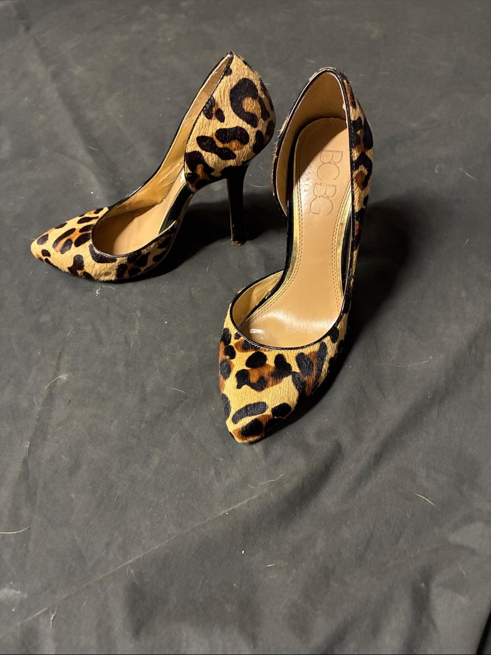 BCBG Leopard Print Pointed Toe Stilettos - Brown/Black